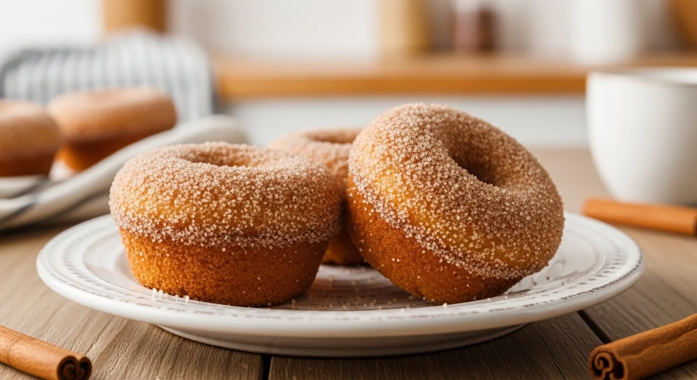 Freshly baked Cinnamon Sugar Donut Muffins with a sweet, crunchy coating