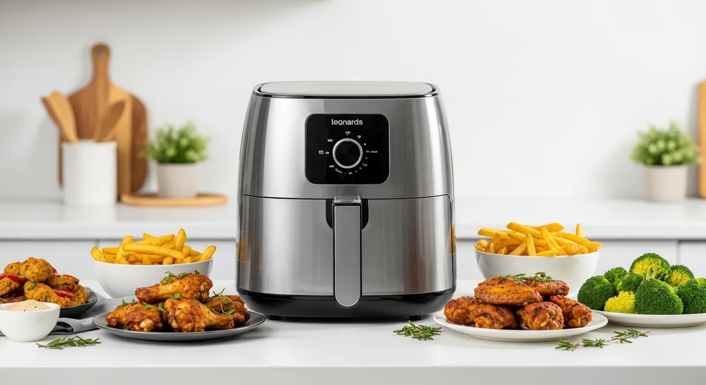 Best air fryers thumbnail with food and appliances