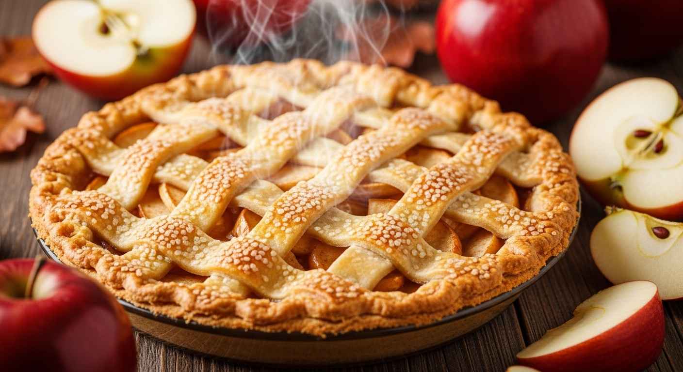 Best homemade apple pie with lattice crust thumbnail.