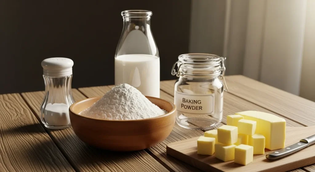 Ingredients for baking powder biscuits recipe