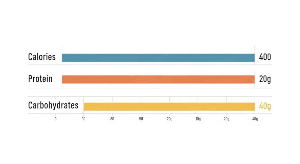 Infographic of breakfast burrito calories and protein.