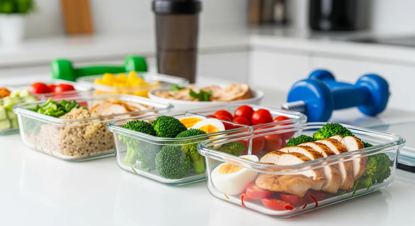 Thumbnail of high-protein meal prep containers for gaining muscle.