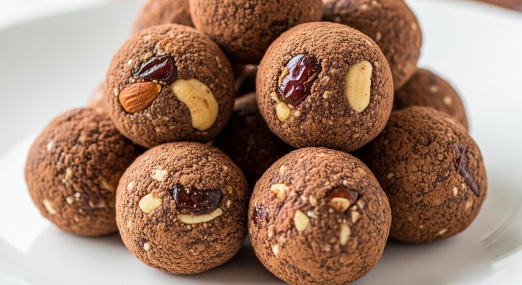 Nutty energy balls for snacks.