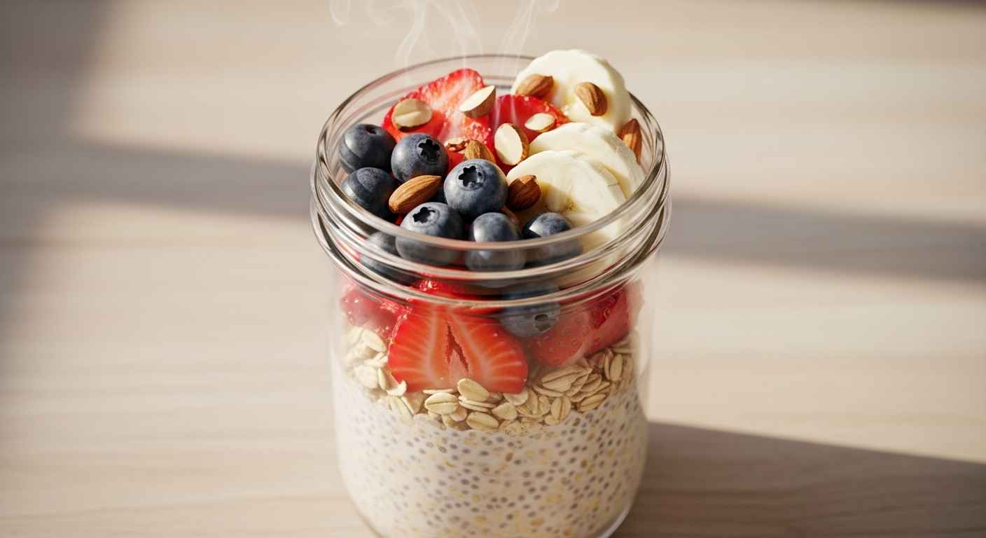 Thumbnail image of easy 5-minute overnight oats recipe.