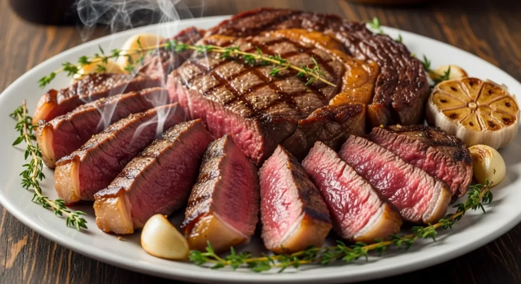 Juicy seared steak showing Maillard browning