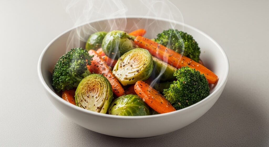 Mixed roasted vegetables from air fryer.